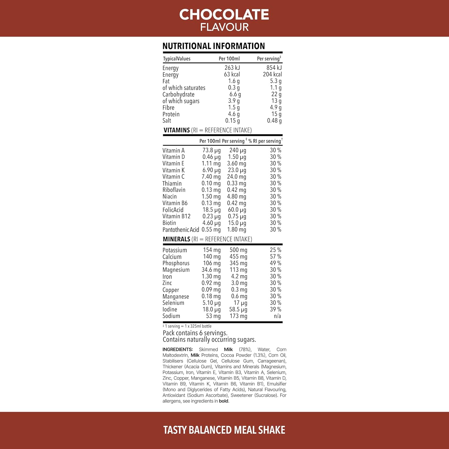 Balanced diet drink rich in nutrients