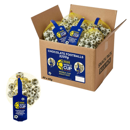 Chocolate soccer ball sweets in net packaging