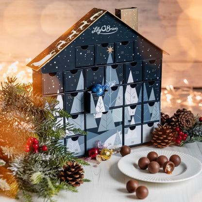 Chocolate Truffle Advent House Navy 360g – luxury holiday countdown with 29 gourmet truffles