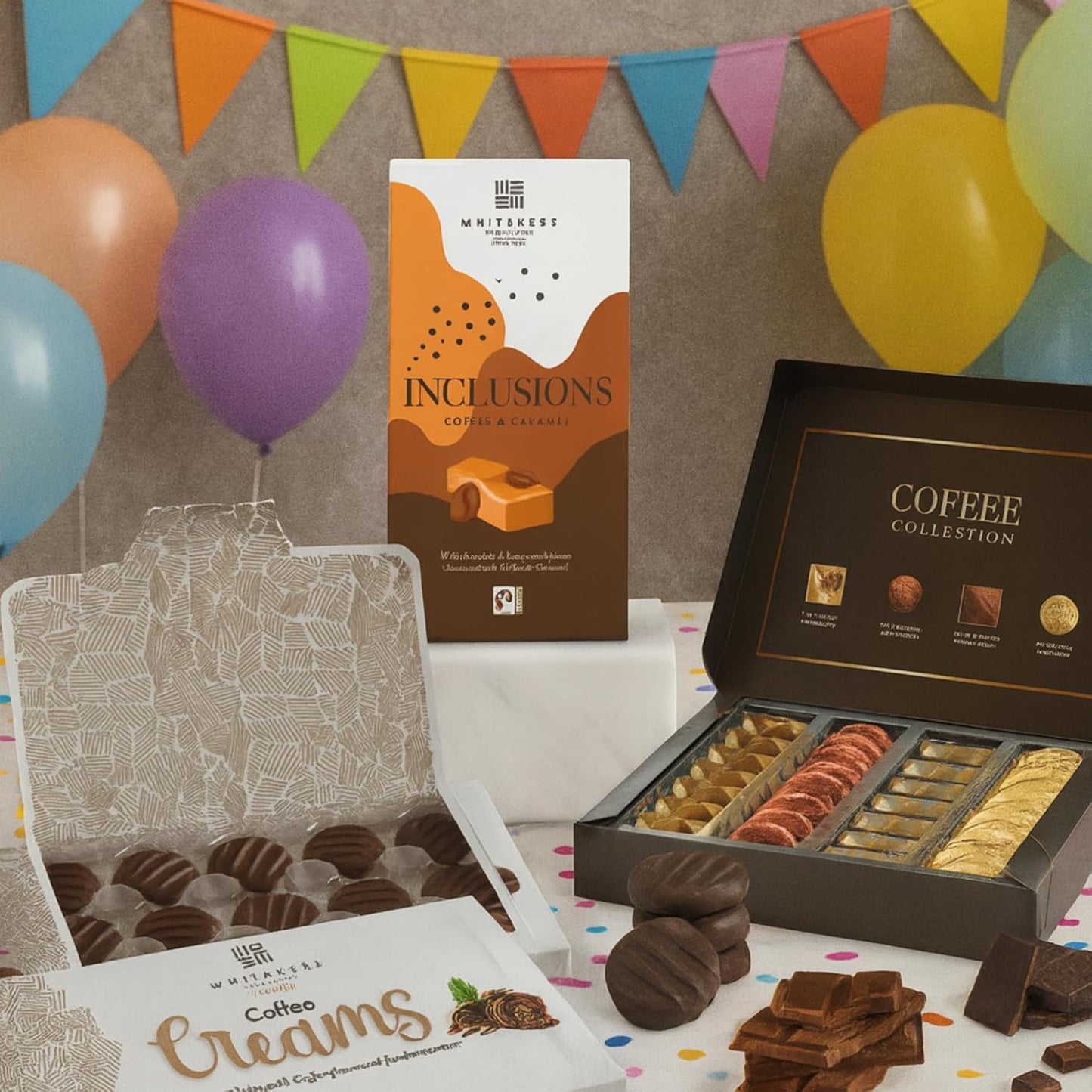 Premium chocolate selection in reusable tote bag