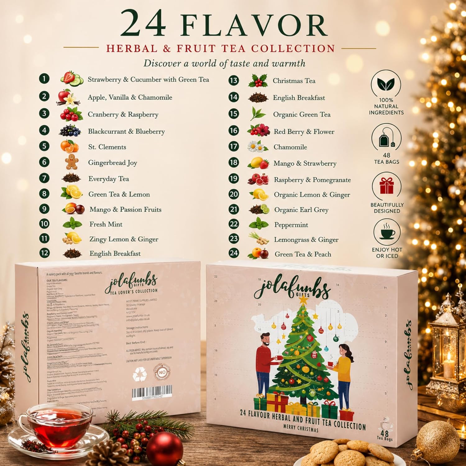 Relaxing tea advent calendar gift for grandparents