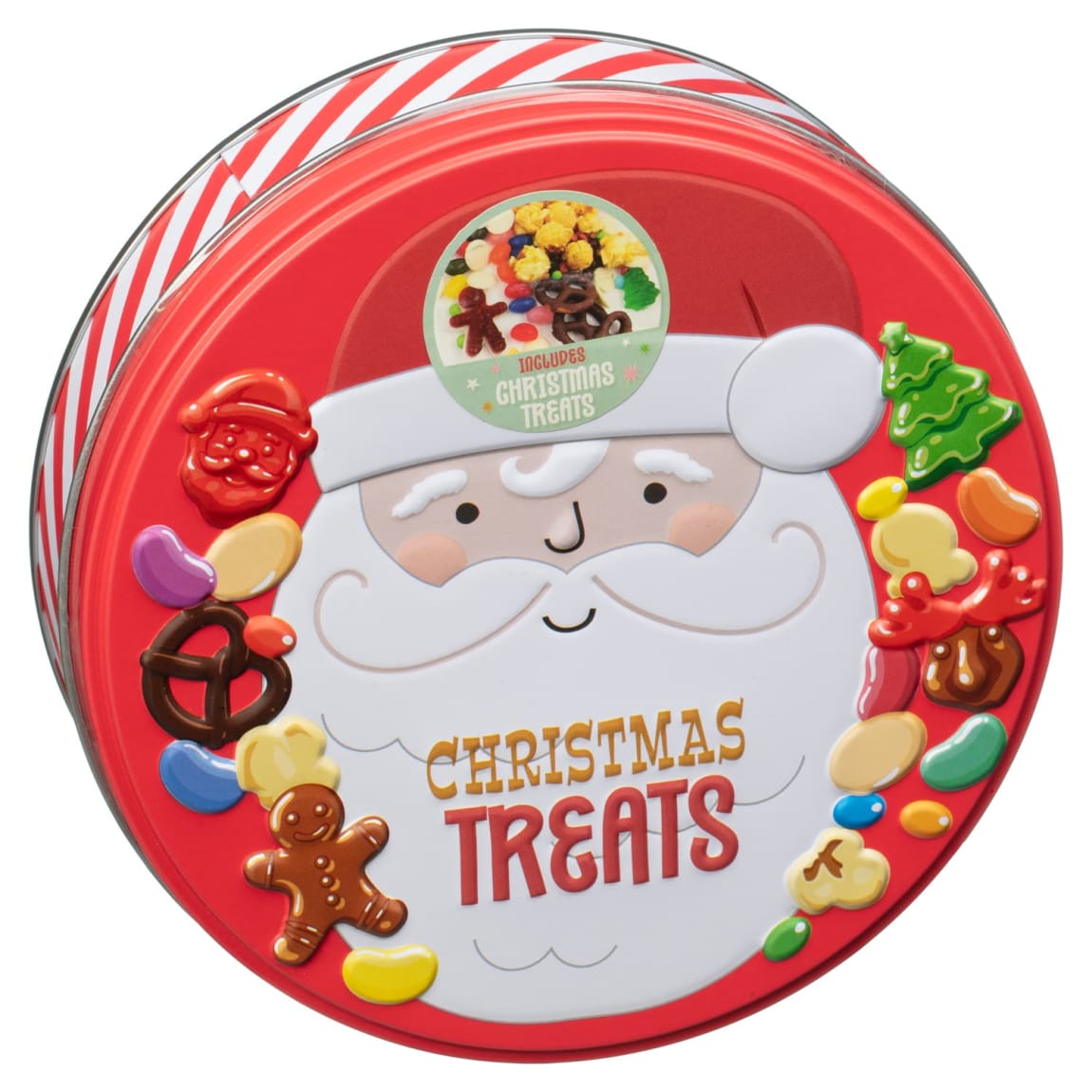 Christmas Treats Tin filled with festive sweets and snacks