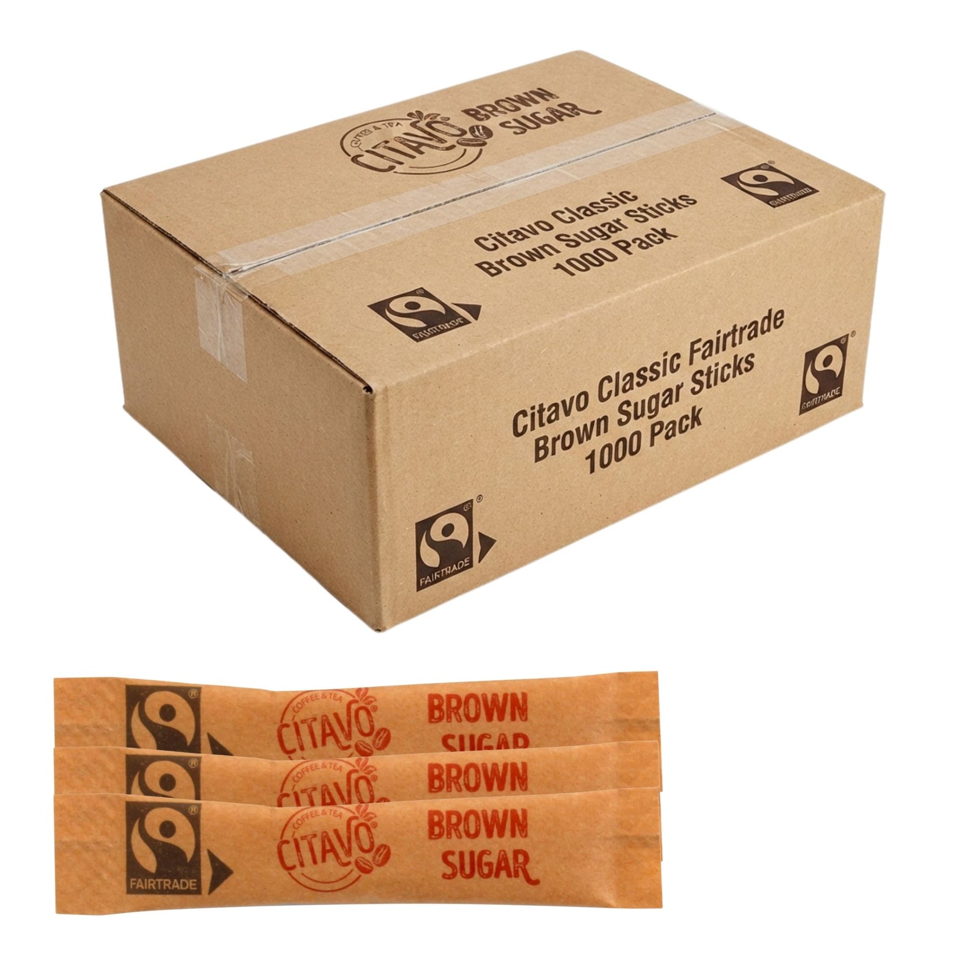 Citavo Classic Fairtrade Brown Sugar Sticks 1000 Pack