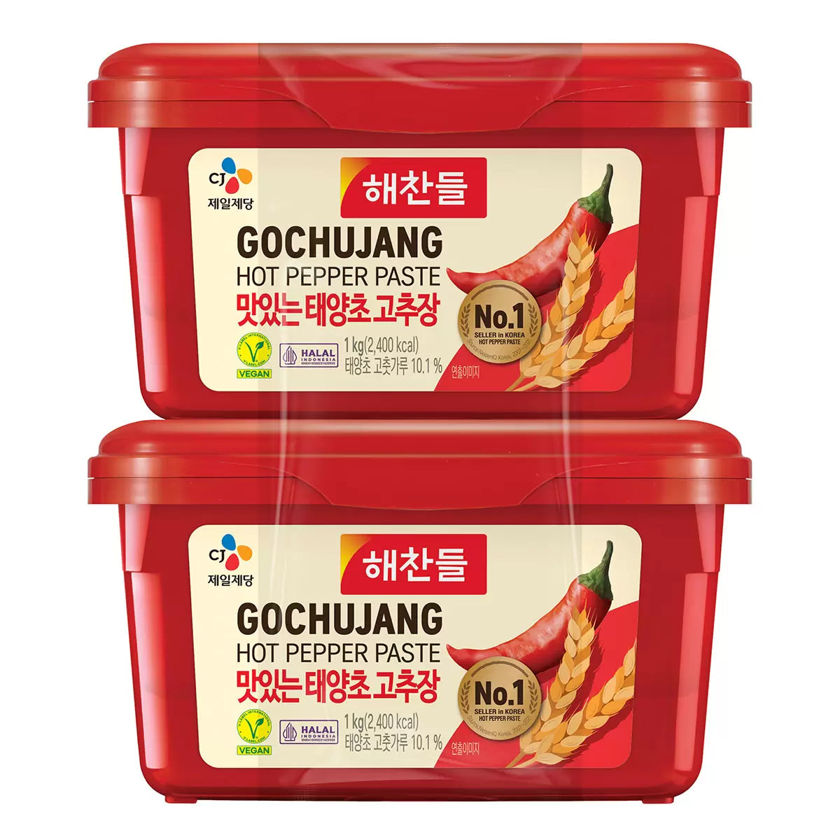 CJ Foods gochujang hot pepper paste 2 x 1kg pack