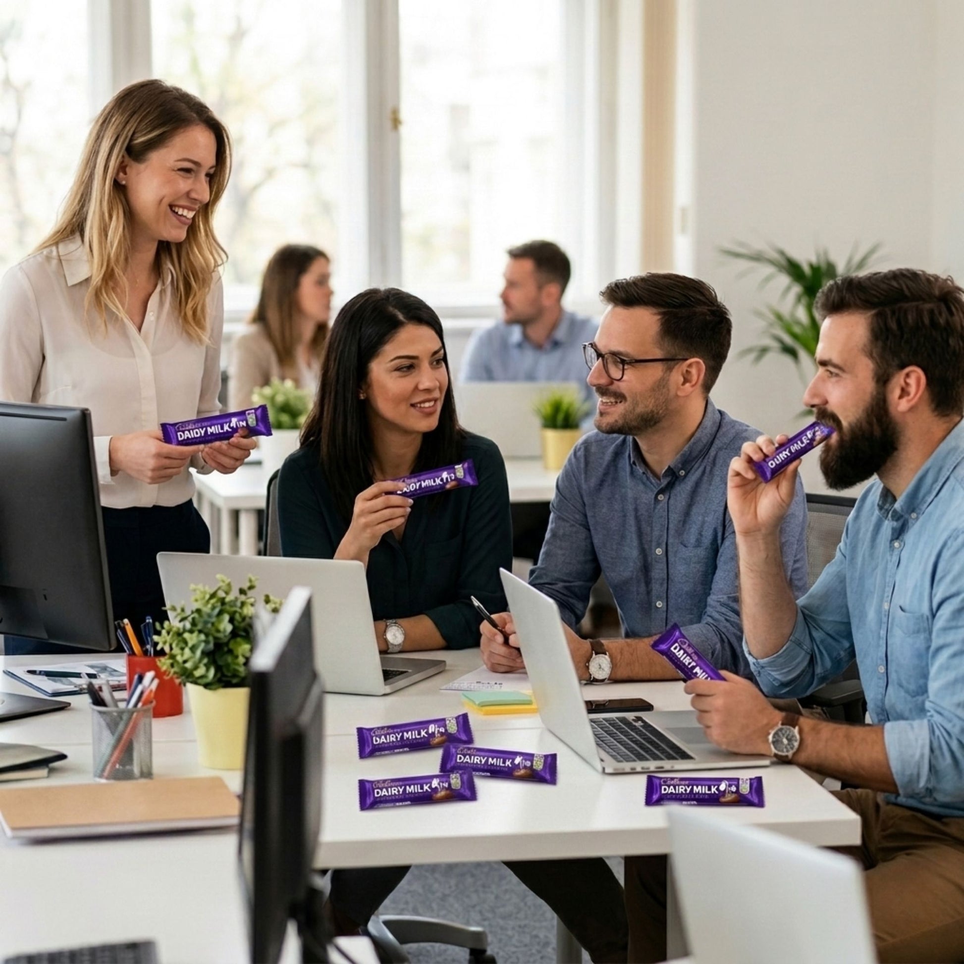 Individually wrapped Cadbury bars for snacking on the go