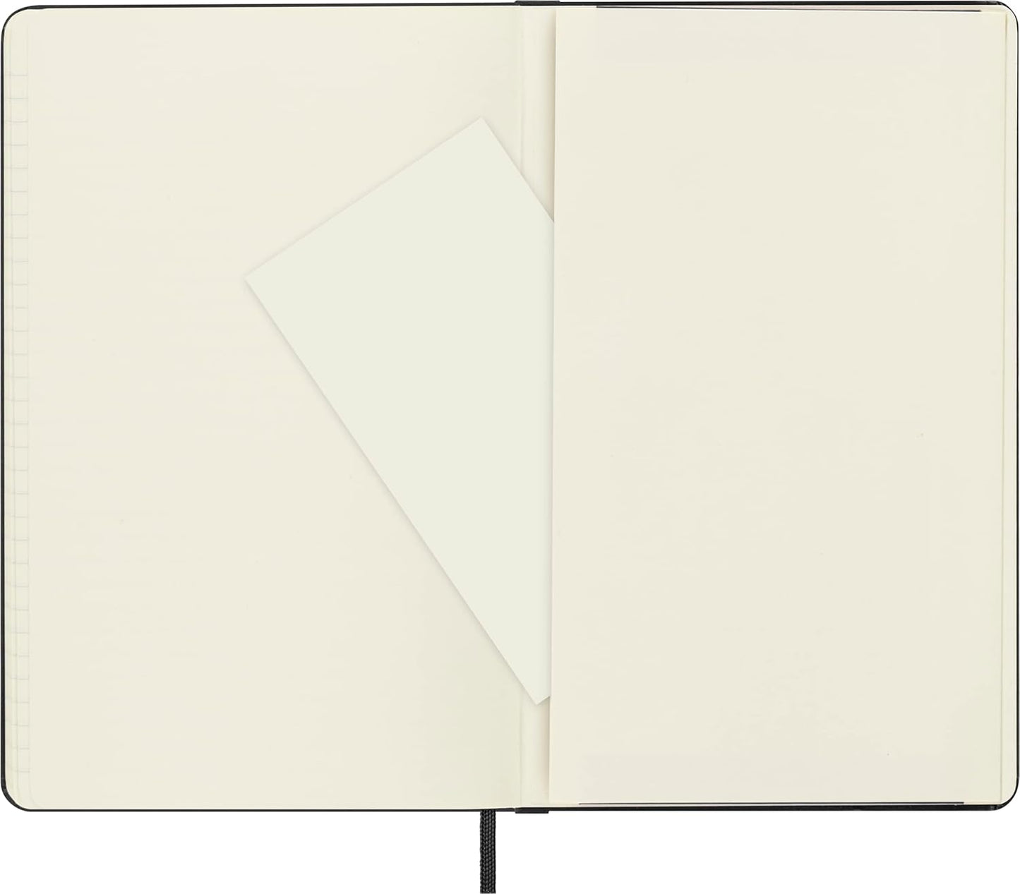 Notebook with lined ivory pages and bookmark