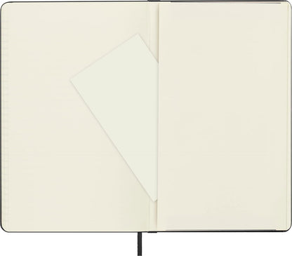 Notebook with lined ivory pages and bookmark