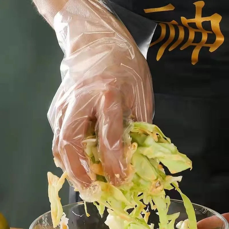 Clear PE disposable gloves for cooking and cleaning