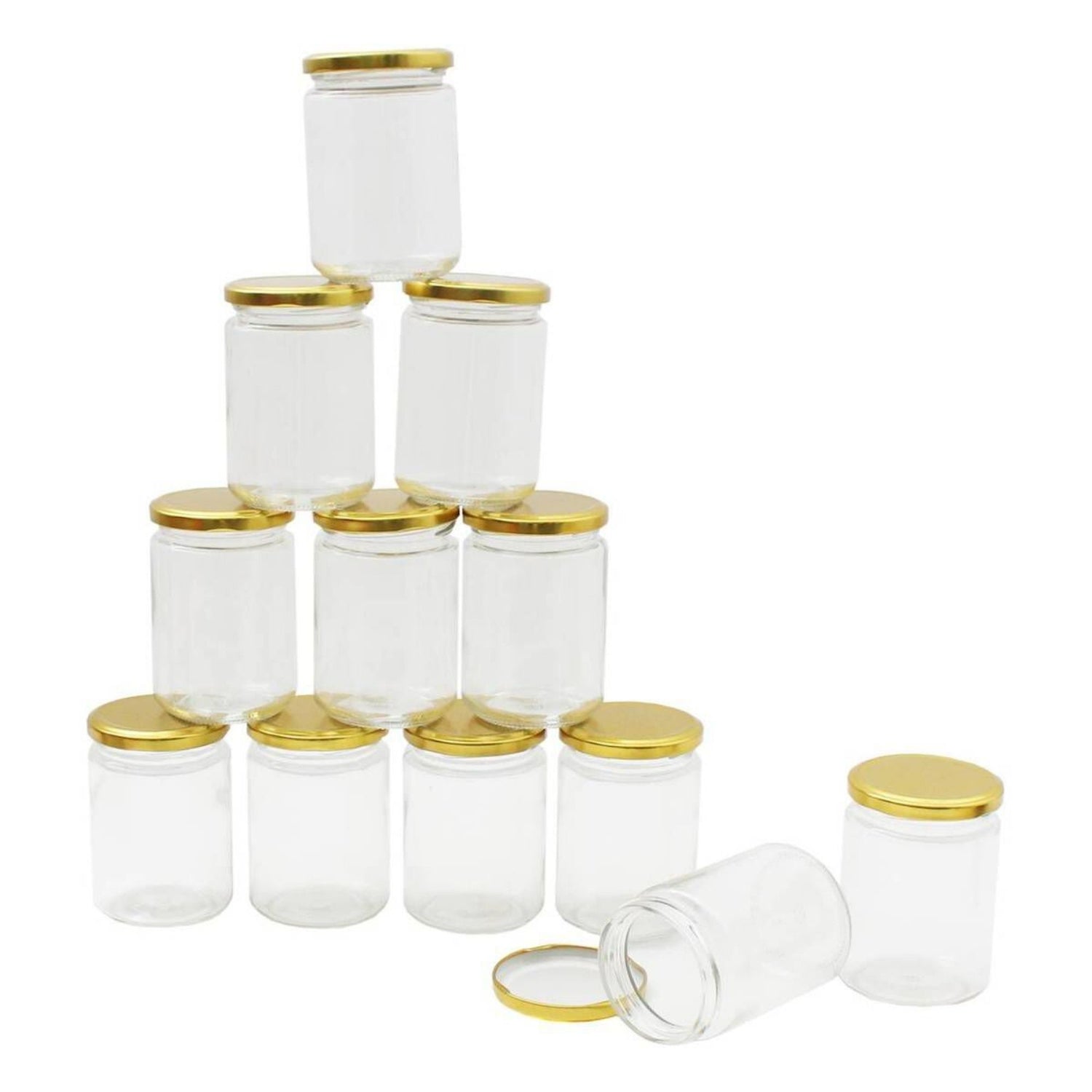 Clear Round Glass Jars 300ml 12 Pack