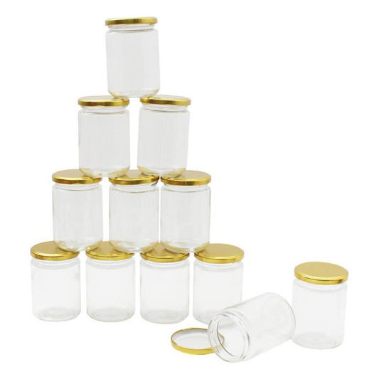 Clear Round Glass Jars 300ml 12 Pack