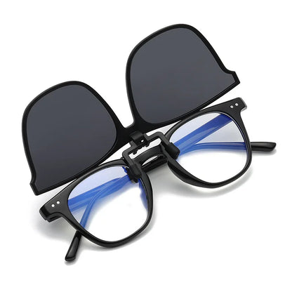 Clip on sunglasses mirror lens reflective anti glare detail