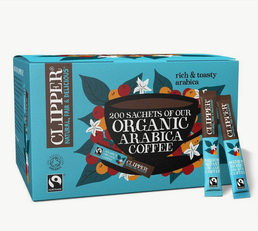 Clipper Fairtrade Organic Arabica Coffee Stick Portions Box of 200