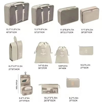 Travel packing cubes set for clothes, shoes and toiletries – clothes organiser 3
