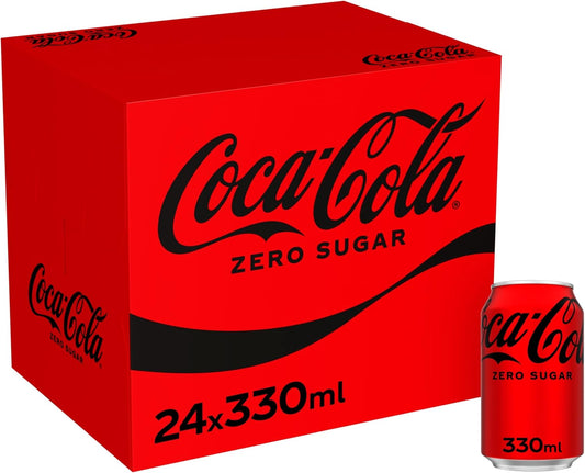 Coca-Cola Zero Sugar 24 x 330ml Cans – Great Taste, Zero Sugar