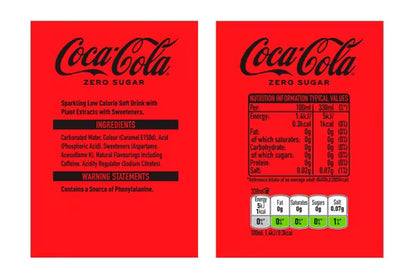 Refreshing Coca-Cola Zero Sugar served chilled