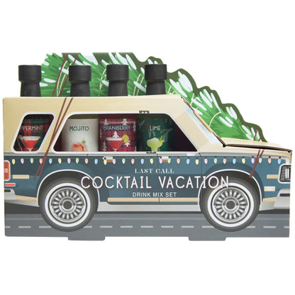 Cocktail Vacation Drink Mix Gift Set with 4 festive flavours