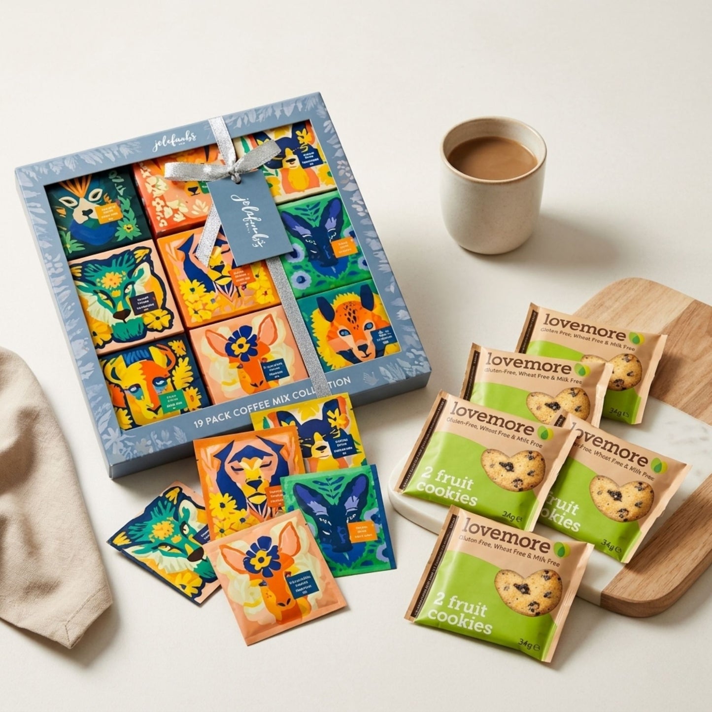 Coffee and cookie gift hamper bundle set