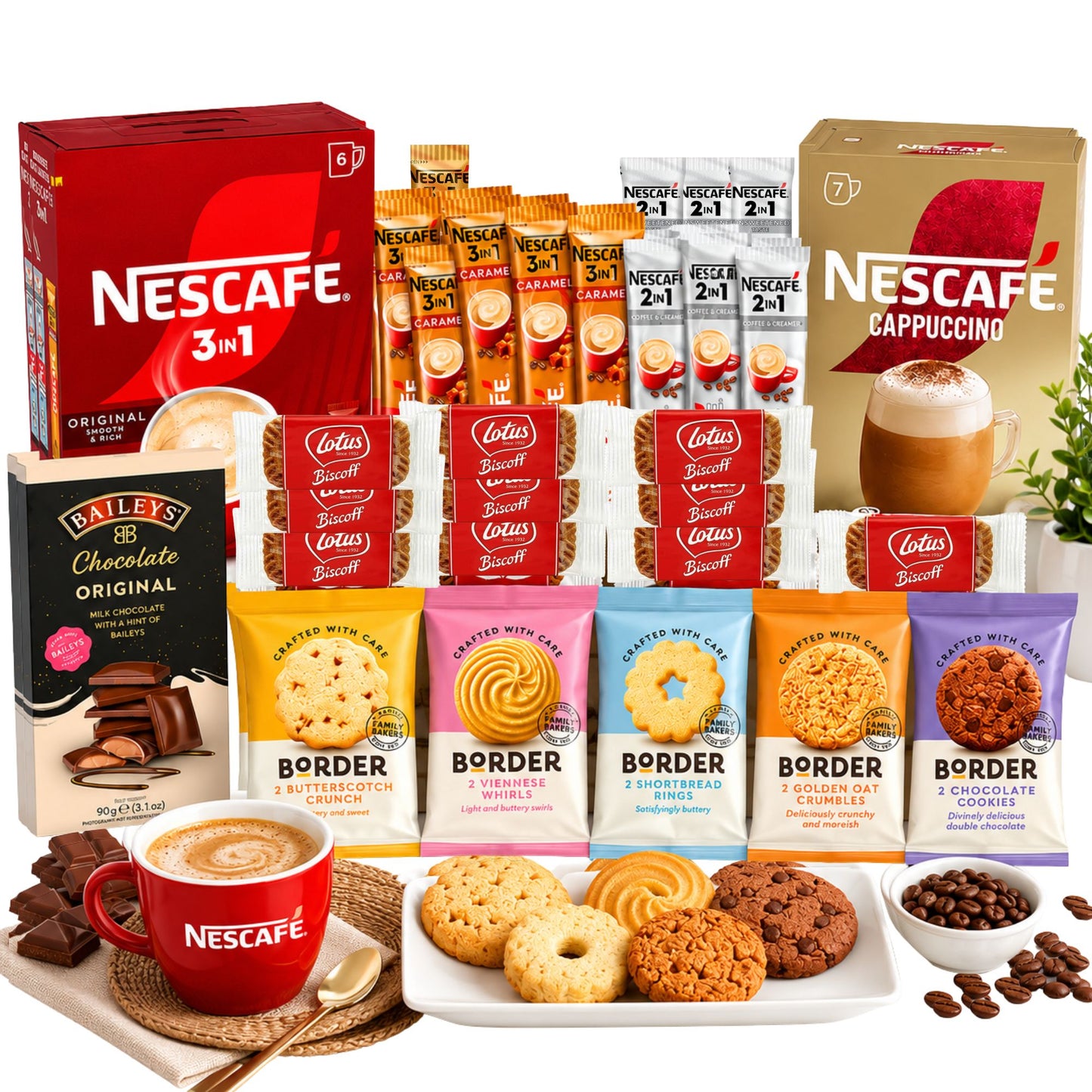 Coffee chocolate and biscuit gift hamper 41 piece set