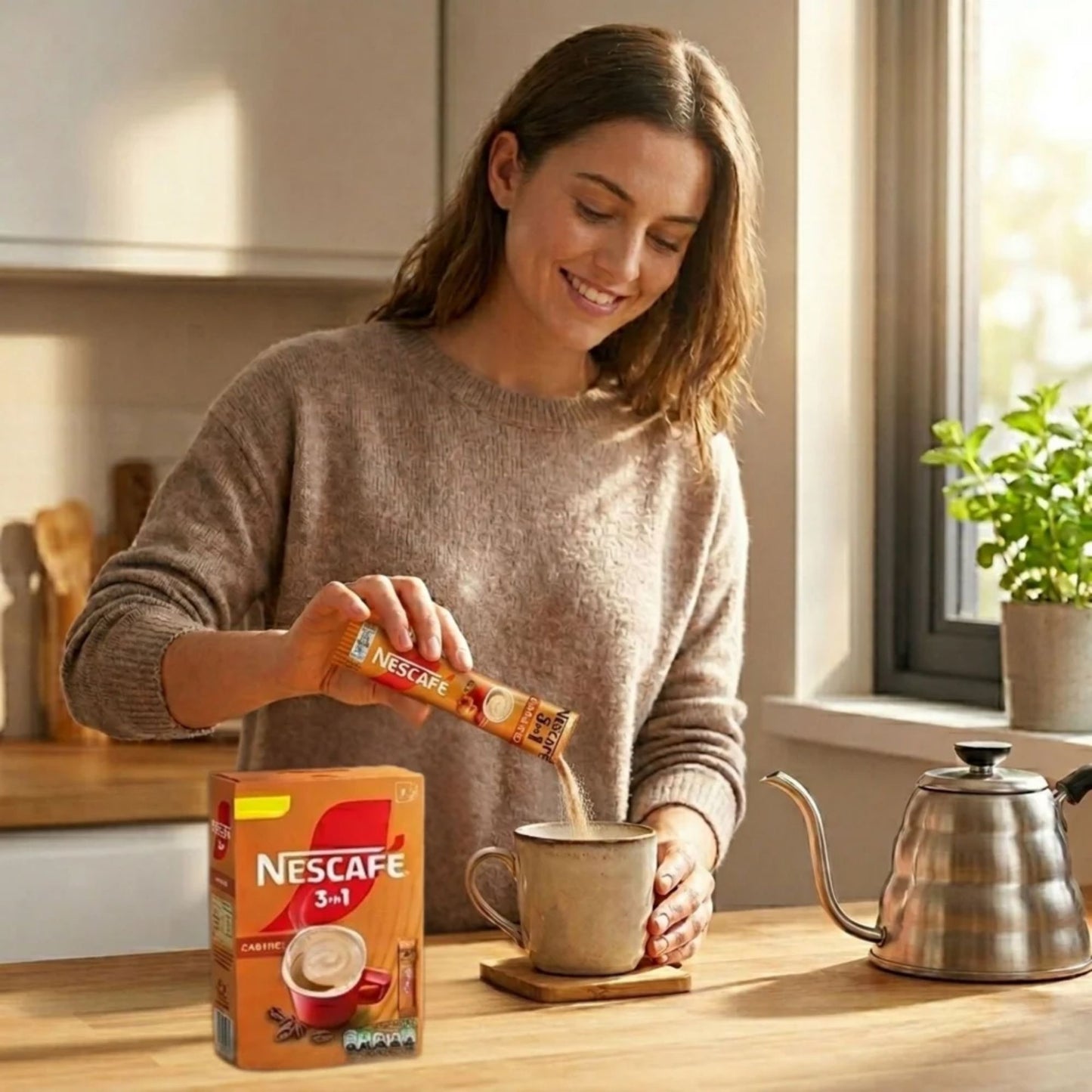 Coffee with caramel flavour