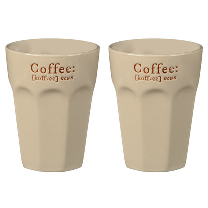 Coffee Slogan Handleless Mugs 2 Pack