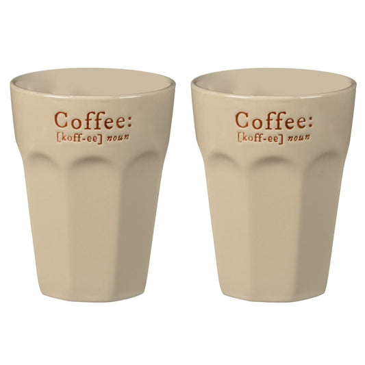 Coffee Slogan Handleless Mugs 2 Pack