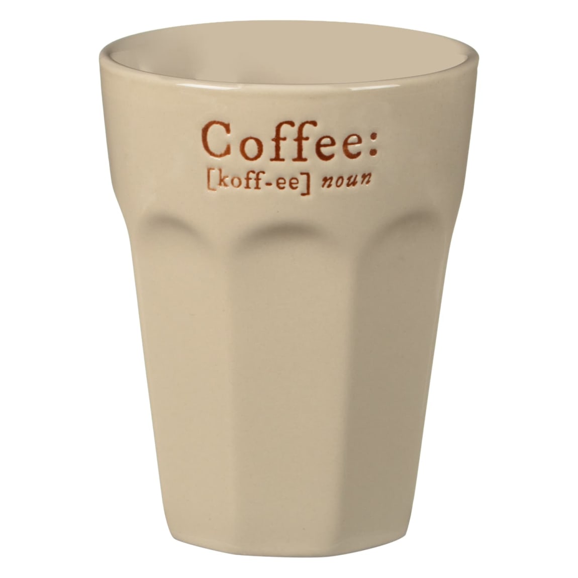 Coffee Slogan Cream Mugs with Brown Print