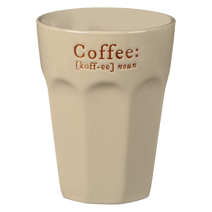 Coffee Slogan Cream Mugs with Brown Print