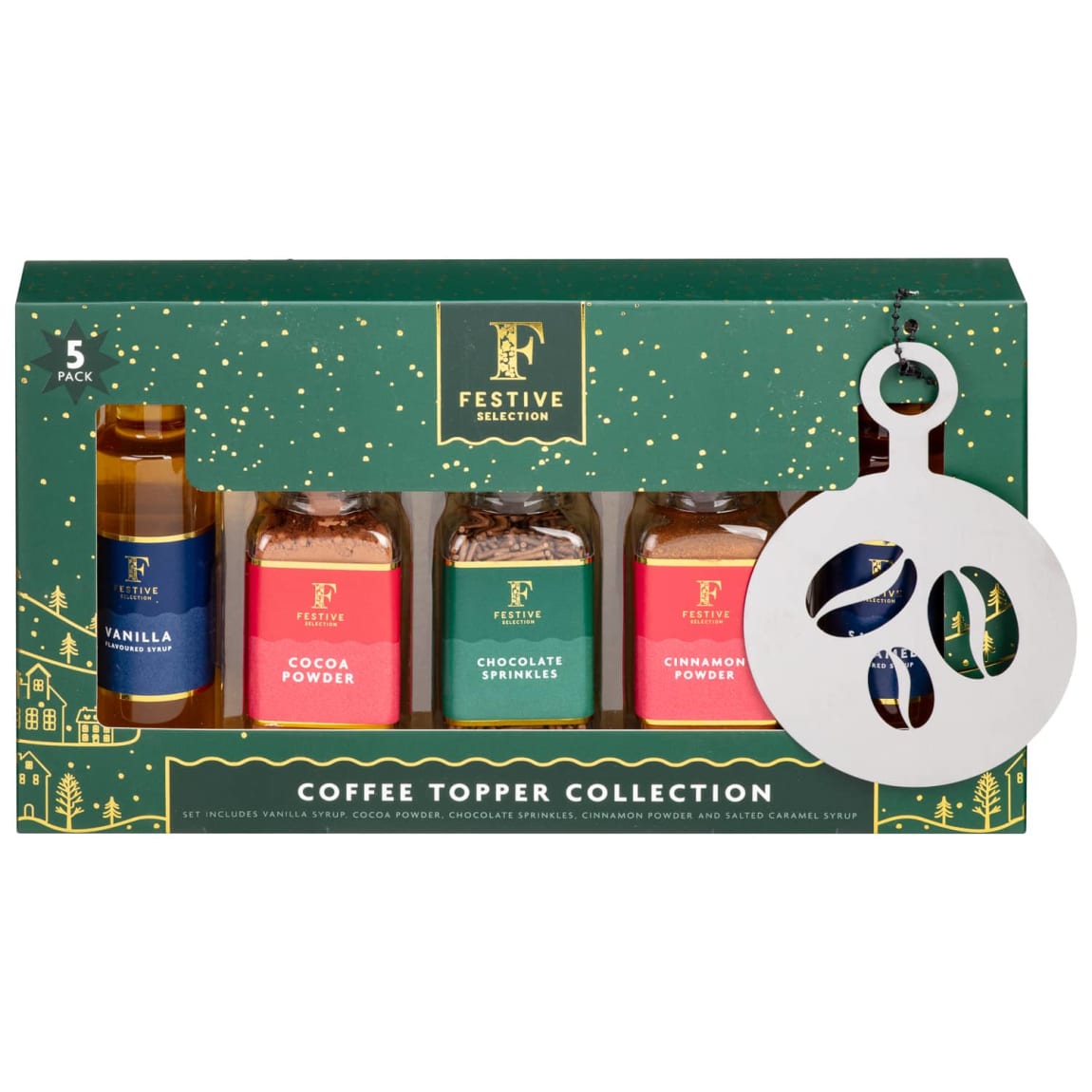 Coffee Topping Gift Set with Vanilla, Cocoa, and Cinnamon