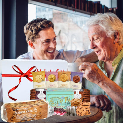 Ready to gift white hamper box with bow and card