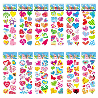 Kids craft sticker set with playful cartoon characters