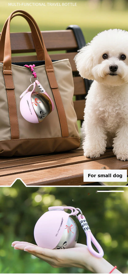 Portable pet water container for outdoor use