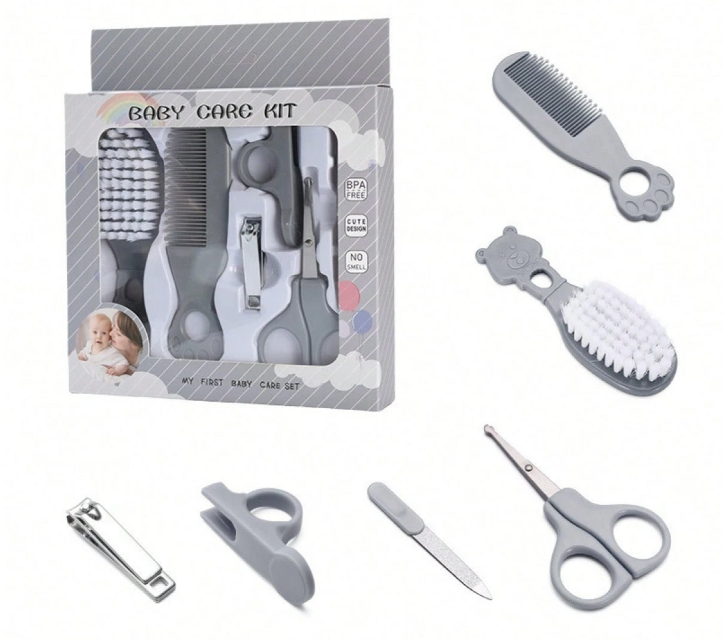 Toddler nail clipper and brush grooming set