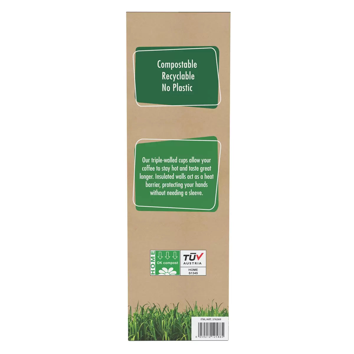 Compostable coffee cups with bagasse lids for hot drinks