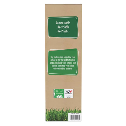 Compostable coffee cups with bagasse lids for hot drinks