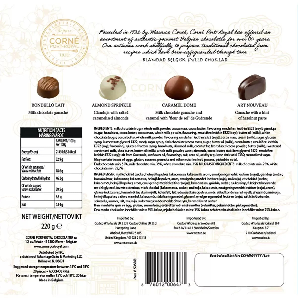 20 gourmet chocolates in 4 varieties