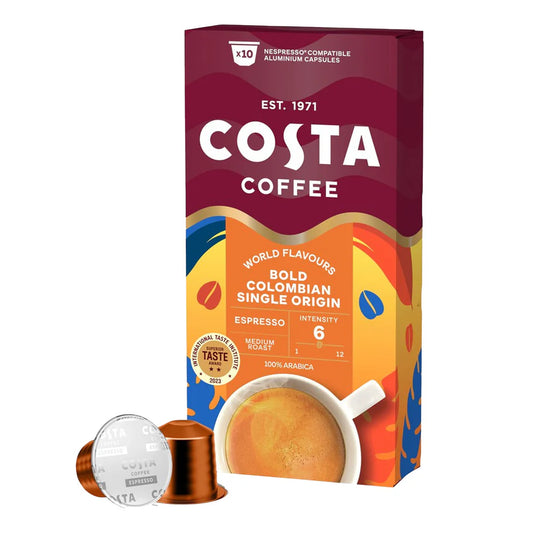 Costa Colombian Roast Coffee Capsules with Sweet Honey and Caramel Notes