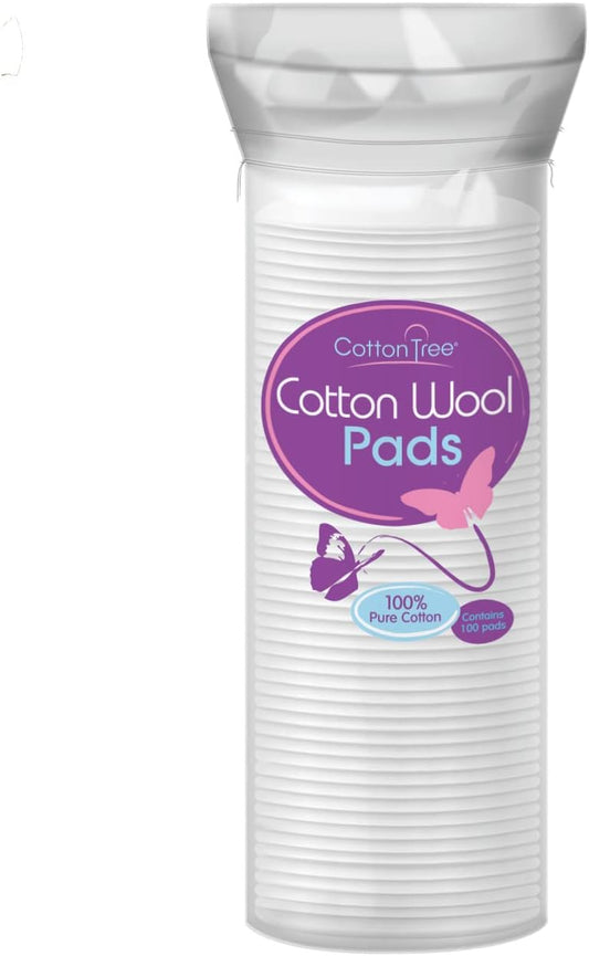 Cotton Tree round cotton wool pads in resealable packaging – 80 count