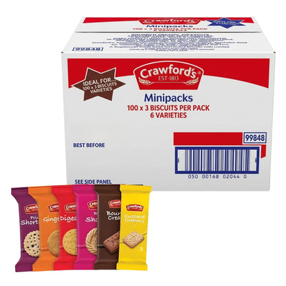 Crawfords assorted biscuits 100 x 3 mini packs variety box