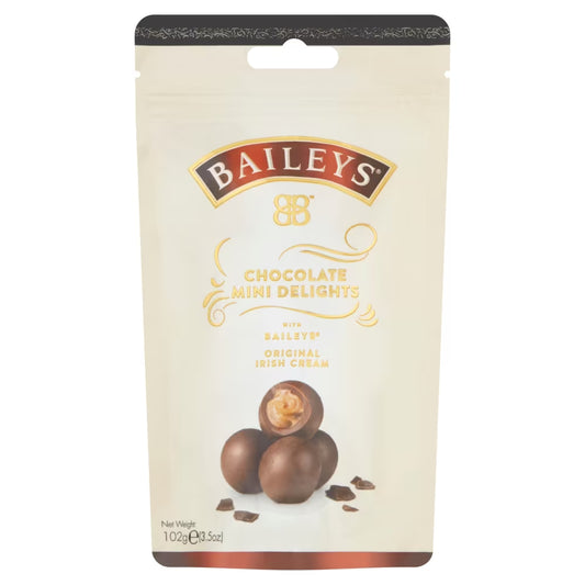 Creamy Baileys truffle centers in rich milk chocolate for indulgent snacking