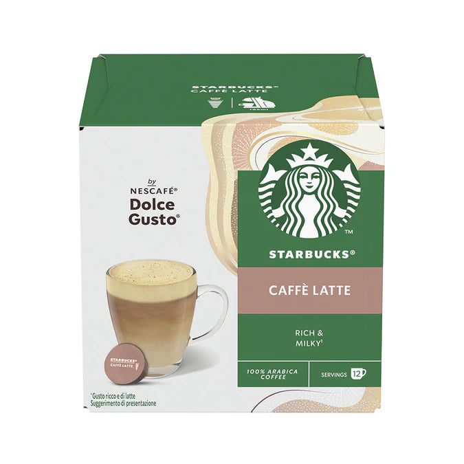 Latte coffee pods with rich espresso and milk