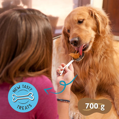 Creamy natural spread perfect for canine snacks
