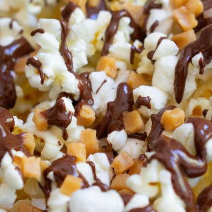 Chocolate chunks fudge cubes honeycomb for popcorn