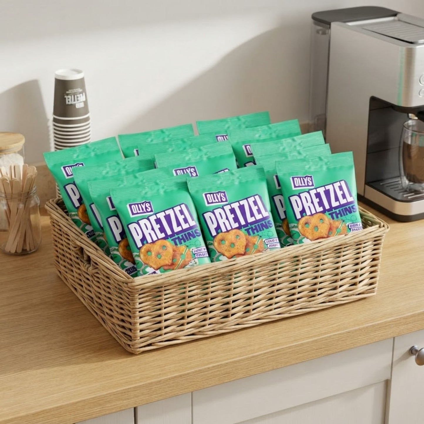 Crispy pretzel thin snack packs