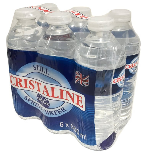 Cristaline Still Spring Water 6 x 500ml pack of bottled natural water for daily hydration