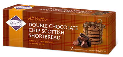 Traditional style shortbread with double chocolate pieces