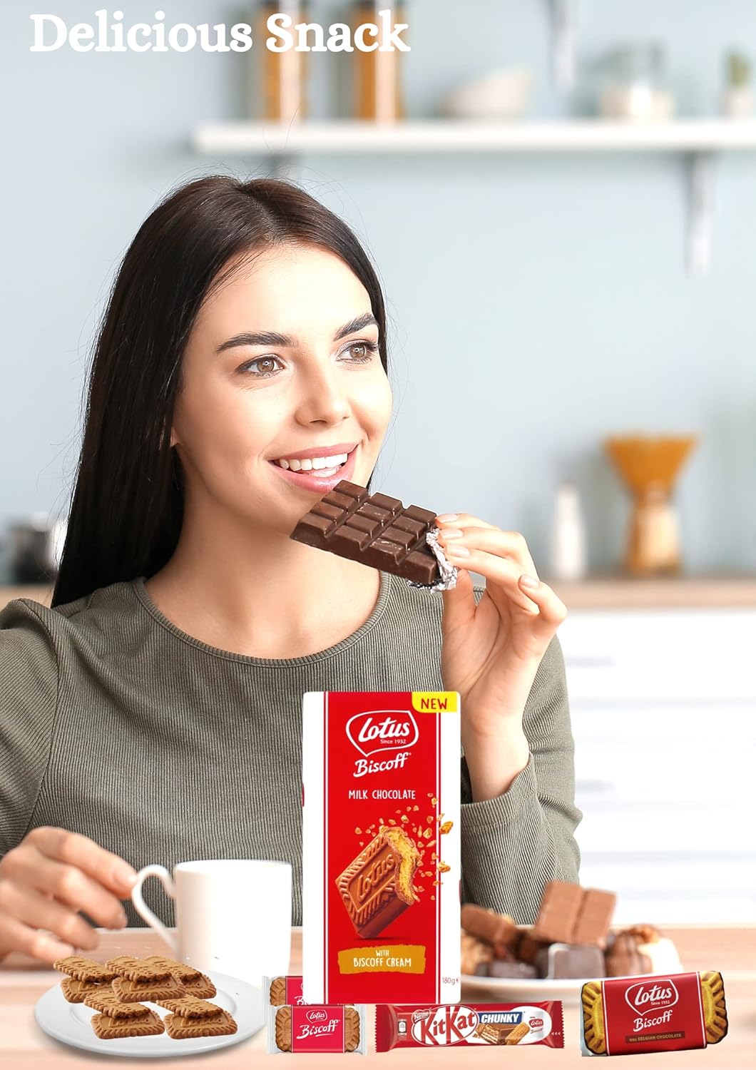 Crunchy caramel snack box featuring Lotus Biscoff selections