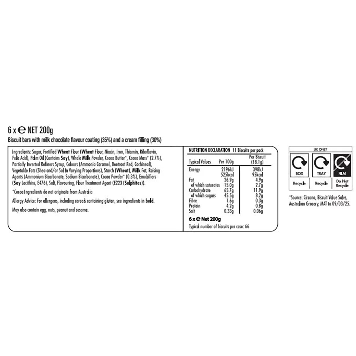 Crunchy malted biscuits with chocolate cream filling