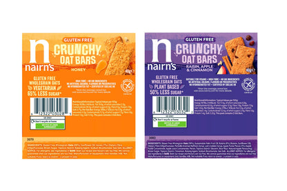 Healthy crunchy oat bars suitable for vegetarians