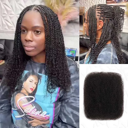 Kinky Afro bulk hair extension natural look