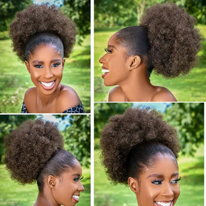 Synthetic kinky curly puff ponytail for women